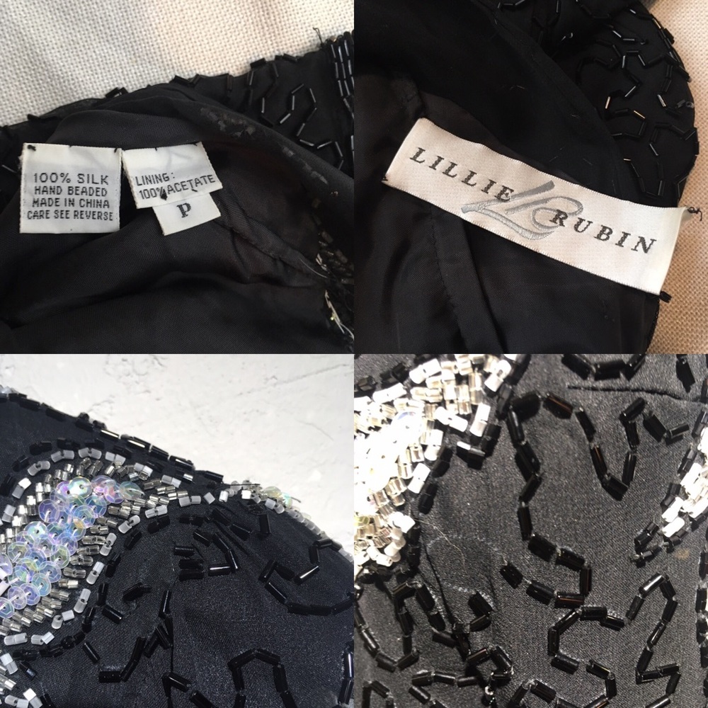 Vintage Hand Beaded Silk Dress - Picture 2 of 6